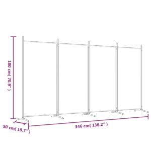 Produkt  4-panelový paraván čierny 346x180 cm látkový