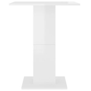 Bistro stolík, lesklý biely 60x60x75 cm, kompozitné drevo Obrázok