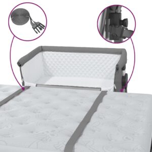 Produkt  Detská posteľ s matracom tmavosivá ľanová látka