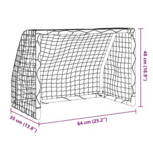 Obrázok  Detské futbalové bránky 2 ks s loptou biele 64x35x48 cm kovové