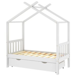 Detský posteľný rám so zásuvkou biely borovica 70x140 cm Produkt