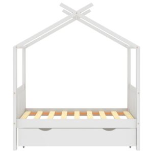 Detský posteľný rám so zásuvkou biely borovica 70x140 cm Foto