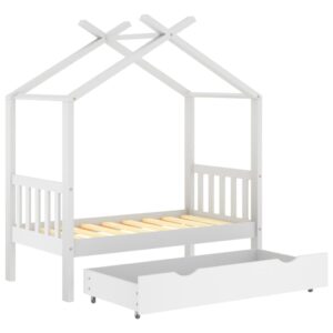 Fotka  Detský posteľný rám so zásuvkou biely borovica 70x140 cm