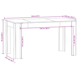 Jedálenský stôl hnedý dub 140x74,5x76 cm spracované drevo - predaj