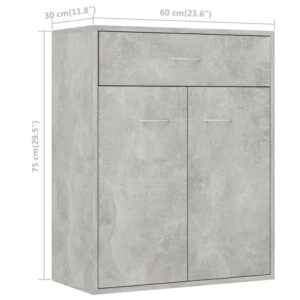 Foto  Komoda, betónovo sivá 60x30x75 cm, kompozitné drevo