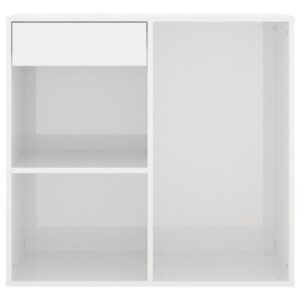 Kozmetická skrinka, lesklá biela 80x40x75 cm, kompozitné drevo Obrázok