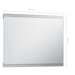 Kúpeľňové nástenné zrkadlo s LED a dotykovým senzorom 80x60 cm - predaj