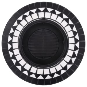 Fotka  Mozaikové ohnisko, čierno biele 68 cm, keramika
