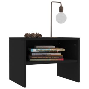Nočný stolík čierny 40x30x30 cm drevotrieska Foto