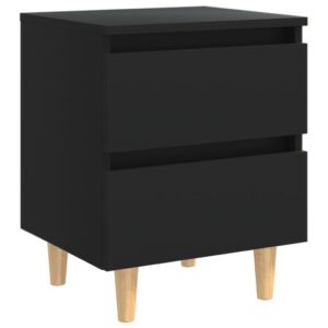 Nočný stolík s nohami z borovicového dreva čierny 40x35x50 cm Produkt