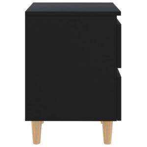 Nočný stolík s nohami z borovicového dreva čierny 40x35x50 cm Obrázok