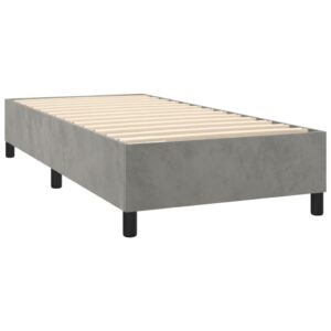 Posteľný rám na boxspring bledosivý 90x200 cm, zamat Obrázok