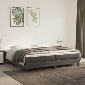 Posteľný rám na boxspring tmavosivý 200x200 cm zamat