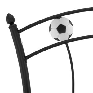 Fotka  Rám postele s futbalovým dizajnom čierny kov 90x200 cm