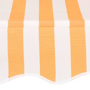 Ručne zaťahovacia markíza 250 cm, oranžovo biele pásiky Obrázok