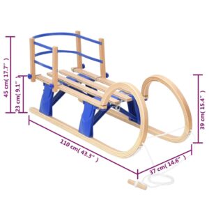 Skladacie sánky s operadlom 110 cm preglejka - predaj