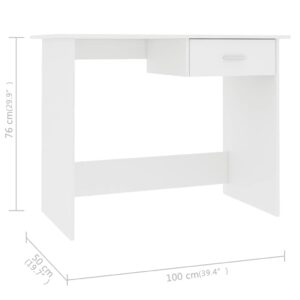 Stôl biely 100x50x76 cm drevotrieska - eshop
