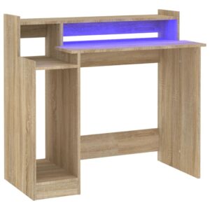 Stôl s LED svetlami, dub sonoma 97x45x90 cm, kompozitné drevo Produkt