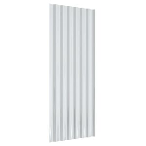 Fotka  Strešné panely 12 ks práškovaná oceľ sivá 100x36 cm