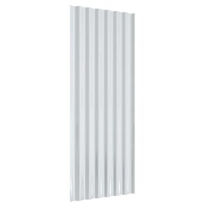 Fotka  Strešné panely 12 ks práškovaná oceľ strieborné 100x36 cm