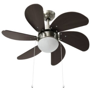 Fotka  Stropný ventilátor s osvetlením 76 cm tmavohnedý