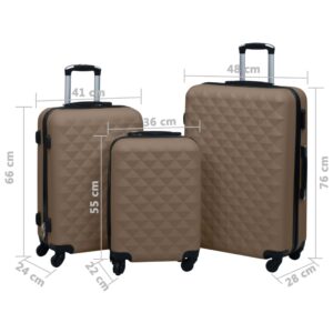 Produkt  Súprava cestovných kufrov s tvrdým krytom 3 ks hnedá ABS