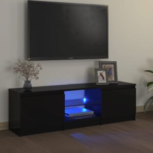 TV skrinka s LED svetlami čierna 120x30x35,5 cm