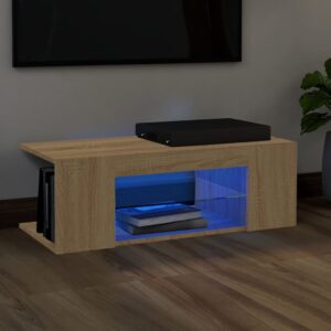 TV skrinka s LED svetlami dub sonoma 90x39x30 cm