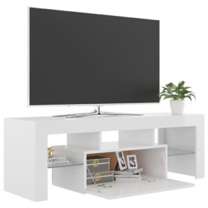 Produkt  TV skrinka s LED svetlami lesklá biela 120x35x40 cm