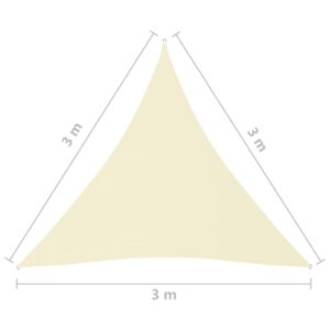 Tieniaca plachta oxfordská látka trojuholníková 3x3x3 m krémová - eshop