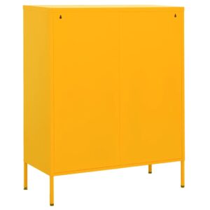 Fotka  Úložná skrinka horčicovo-žltá 80x35x101,5 cm oceľ