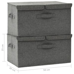 Predaj  Úložné boxy 2 ks látkové 50x30x25 cm antracitové