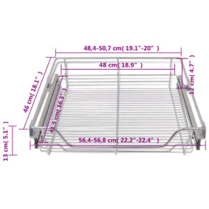 Produkt  Výsuvný drôtený kôš 2 ks strieborný 600 mm