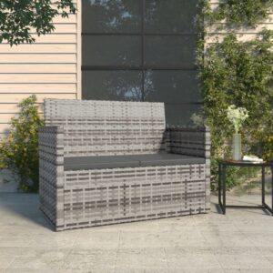 Záhradná lavička s vankúšmi sivá 105 cm polyratan