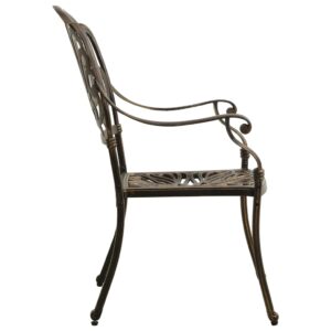 Záhradné stoličky 2 ks odlievaný hliník bronzové Obrázok