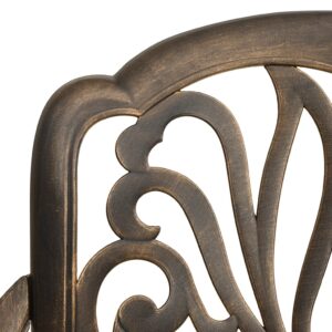 Záhradné stoličky 2 ks odlievaný hliník bronzové - eshop