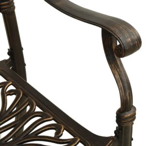 Záhradné stoličky 2 ks odlievaný hliník bronzové - predaj