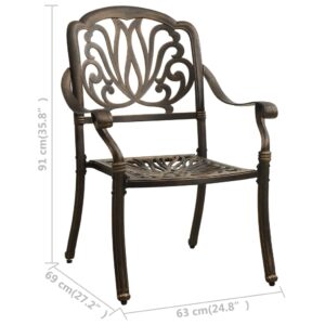 Produkt  Záhradné stoličky 2 ks odlievaný hliník bronzové