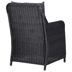 Fotka  Záhradné stoličky 2 ks s podložkami polyratan čierne