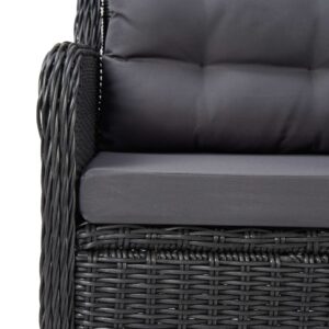 Záhradné stoličky 2 ks s podložkami polyratan čierne - predaj