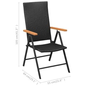 Záhradné stoličky 4 ks polyratan čierne - eshop