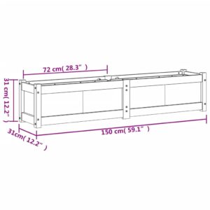 Predaj  Záhradný kvetináč biely 150x31x31 cm borovicový masív