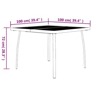 Záhradný stôl antracitový 100x100x72 cm oceľová sieťovina - eshop