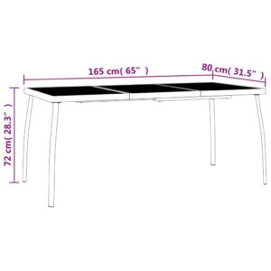 Záhradný stôl antracitový 165x80x72 cm oceľová sieťovina - predaj