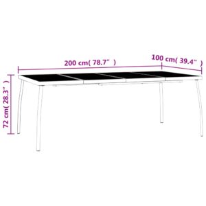 Záhradný stôl antracitový 200x100x72 cm oceľová sieťovina - predaj