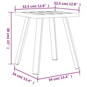 Záhradný stôl antracitový 34x34x38 cm oceľ - predaj