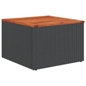 Záhradný stôl čierny 55x55x37 cm polyratan a akáciové drevo Produkt