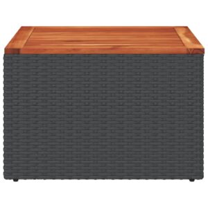 Fotka  Záhradný stôl čierny 55x55x37 cm polyratan a akáciové drevo
