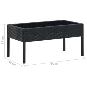 Fotka  Záhradný stôl čierny 75x40x37 cm polyratanový