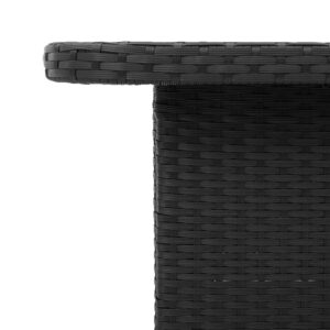 Produkt  Záhradný stôl čierny 90x55x71 cm polyratan a akáciové drevo